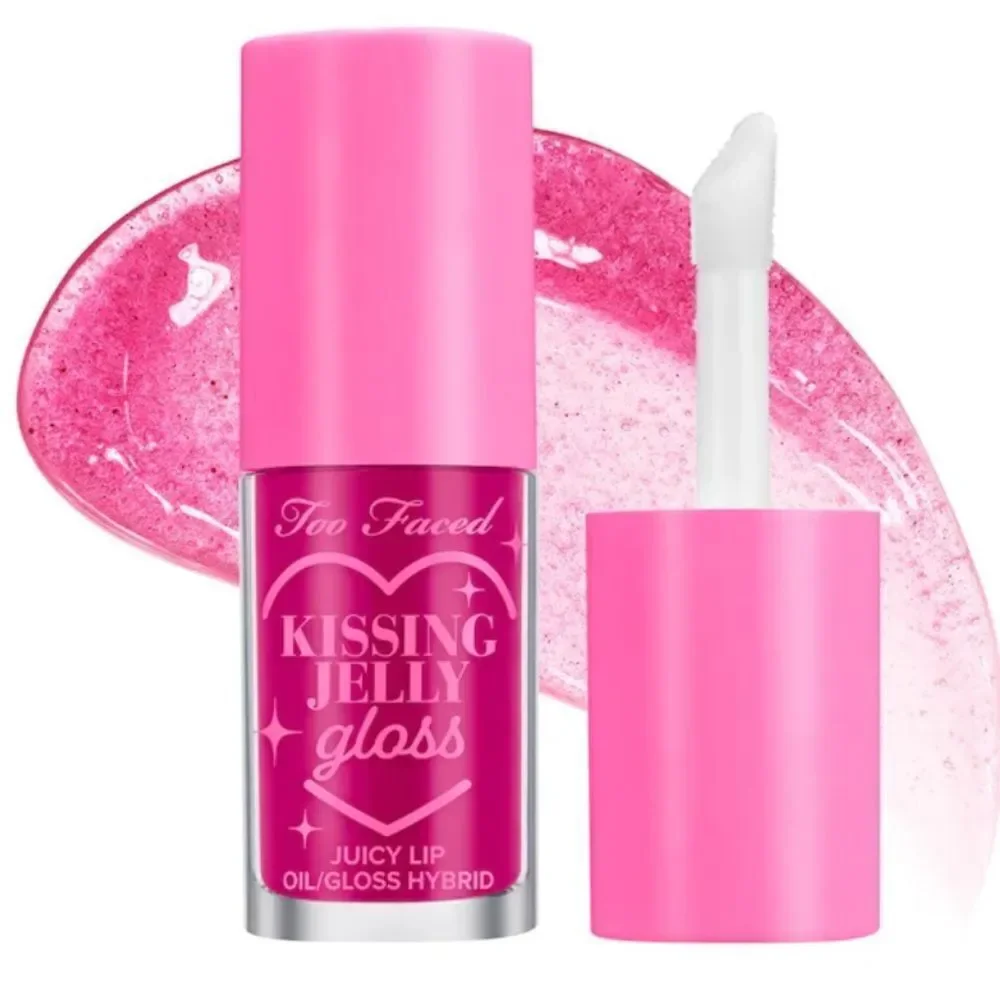 🌻 Too Faced Kissing Jelly Lip Oil Gloss Raspberry New Full Size